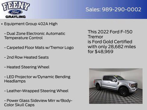 Certified 2022 Ford F150 Tremor w/ Equipment Group 402A High image 18