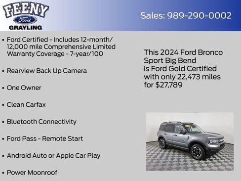 Certified 2024 Ford Bronco Sport Big Bend w/ Convenience Package image 5