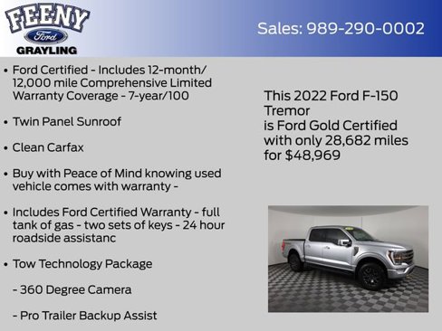 Certified 2022 Ford F150 Tremor w/ Equipment Group 402A High image 5