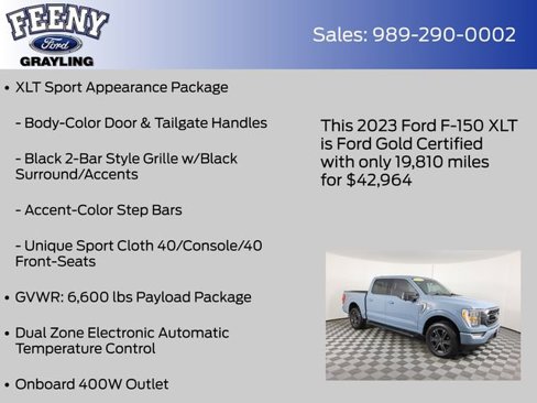 Certified 2023 Ford F150 XLT w/ Equipment Group 302A High image 20