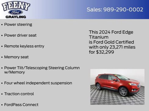 Certified 2024 Ford Edge Titanium w/ Equipment Group 301A image 26