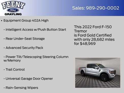 Certified 2022 Ford F150 Tremor w/ Equipment Group 402A High image 22
