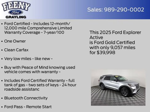 Certified 2025 Ford Explorer Active w/ Active Comfort Package image 4