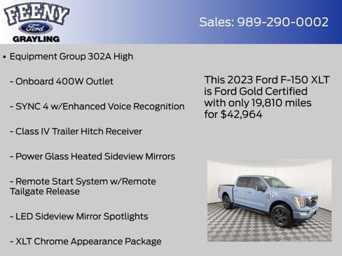 Certified 2023 Ford F150 XLT w/ Equipment Group 302A High image 8